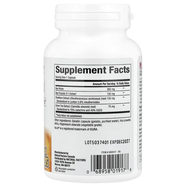 Alternative view of Natural Factors, RegenerLife®, BeePowerful, 90 Capsules