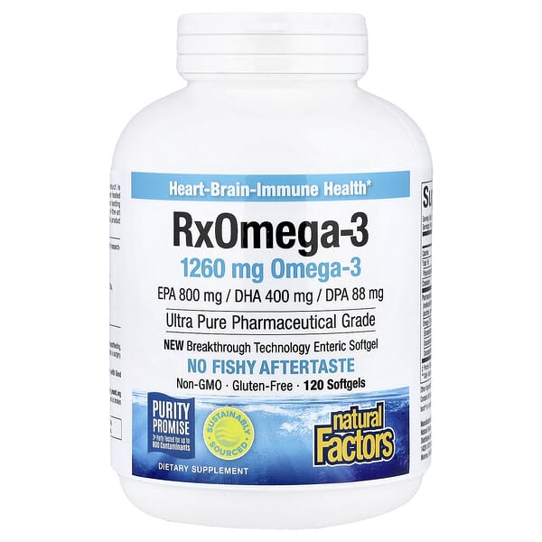 Natural Factors, Rx Omega-3, 120 Softgels (630 mg per Softgel)