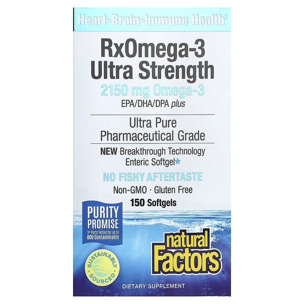 Natural Factors, RxOmega-3 Ultra Strength, 150 Softgels (1,075 mg per Softgel)