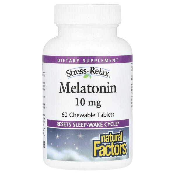 Natural Factors, Stress-Relax, Melatonin, 10 mg, 60 Chewable Tablets