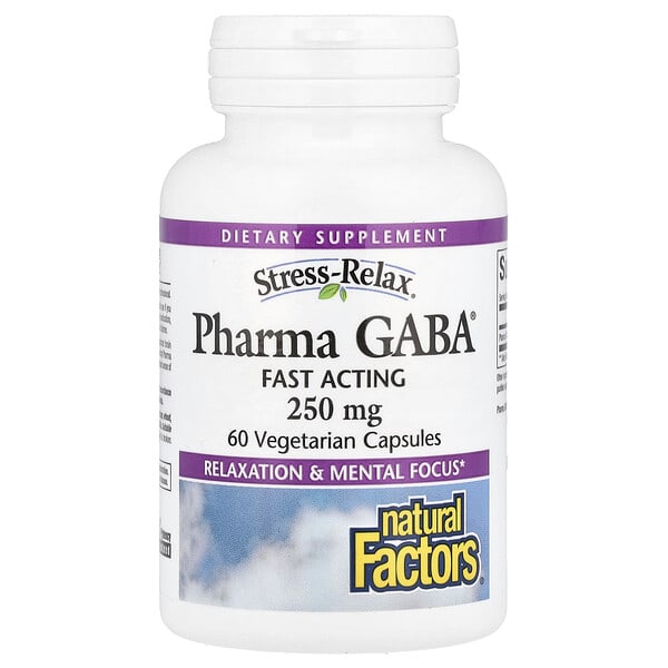 Natural Factors, Stress-Relax®, Pharma GABA®, 250 mg, 60 Vegetarian Capsules