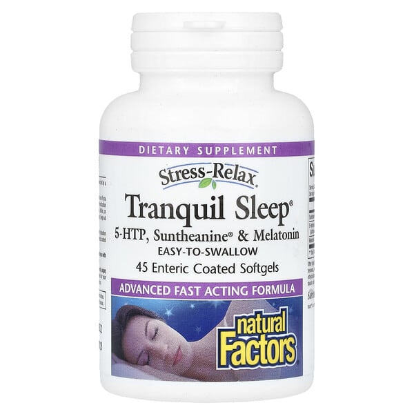Natural Factors, Stress-Relax, Tranquil Sleep, 45 Enteric Coated Softgels