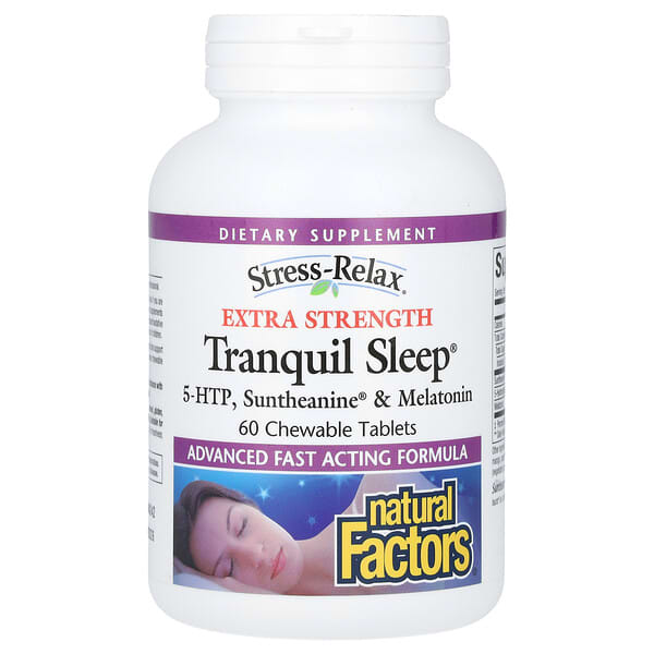 Natural Factors, Stress-Relax, Tranquil Sleep, 60 Chewable Tablets