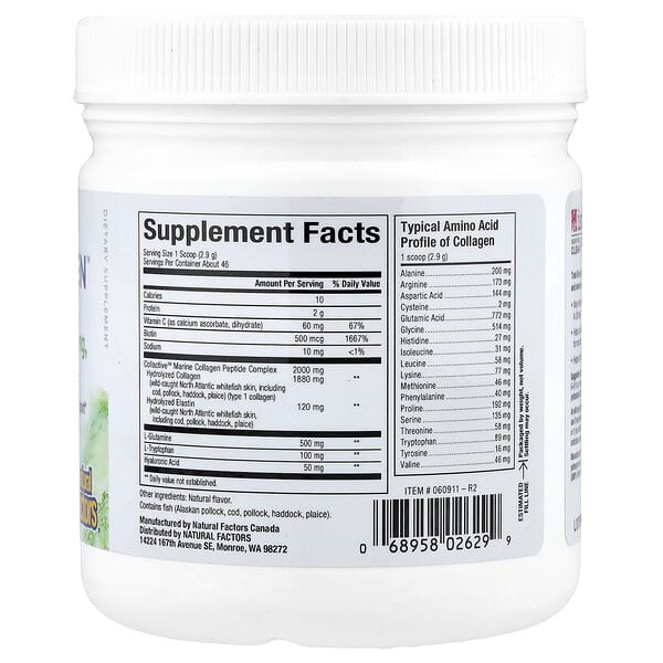Alternative view of Natural Factors, Total Body Marine Collagen™, Bioactive Peptides, Unflavored, 4.8 oz (135 g)