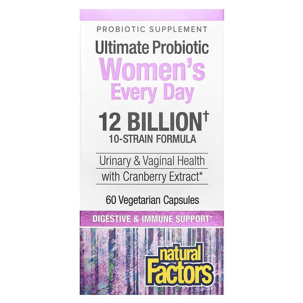 Natural Factors, Ultimate Probiotic Women's Every Day, 12 Billion, 60 Vegetarian Capsules