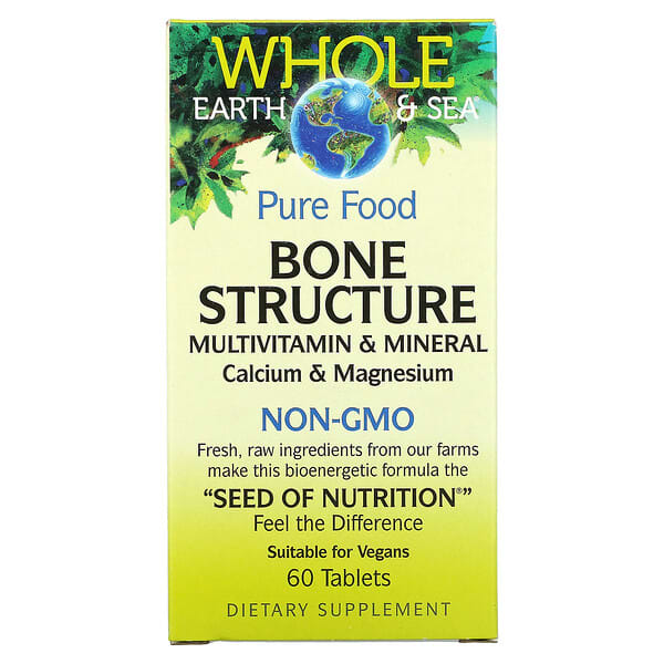 Natural Factors, Whole Earth & Sea, Bone Structure Multivitamin & Mineral, Calcium & Magnesium, 60 Tablets 4 Natural Factors, Whole Earth & Sea, Bone Structure Multivitamin & Mineral, Calcium & Magnesium, 60 Tablets