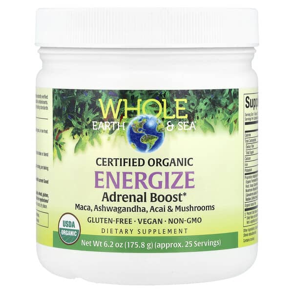 Natural Factors, Whole Earth & Sea®, Certified Organic Energize Adrenal Boost, 6.2 oz (175.8 g)