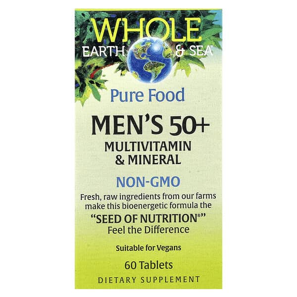 Natural Factors, Whole Earth & Sea®, Men's 50+ Multivitamin & Mineral, 60 Tablets