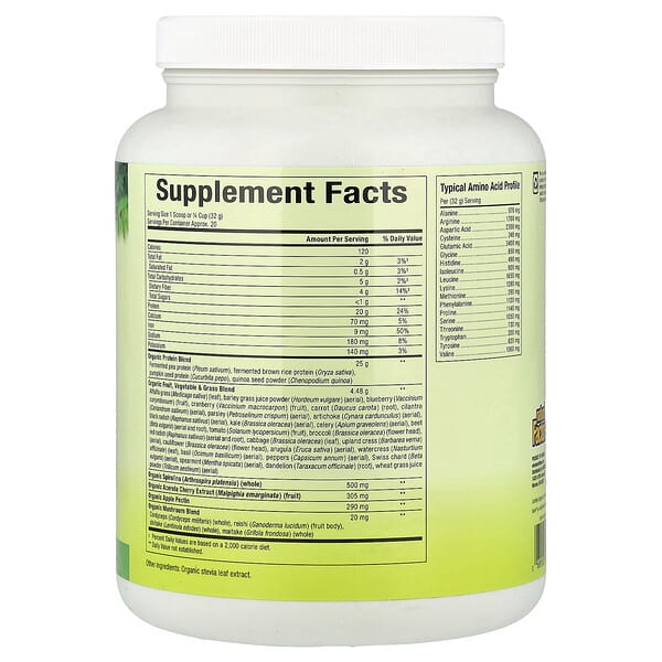 Alternative view of Natural Factors, Whole Earth & Sea®, Organic Protein & Greens, Unflavored, 1.41 lbs (640 g)