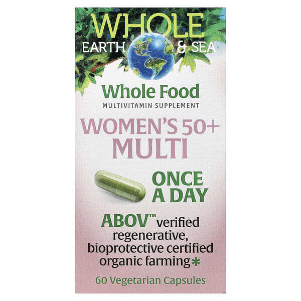 Natural Factors, Whole Earth & Sea®, Women's 50+ Multi, 60 Vegetarian Capsules