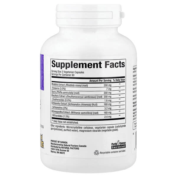 Alternative view of Natural Factors, WomenSense®, AdrenaSense®, Adrenal Formula, 120 Vegetarian Capsules