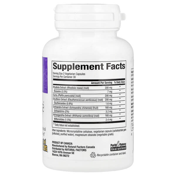 Alternative view of Natural Factors, Womensense®, AdrenaSense®, Adrenal Formula, 60 Vegetarian Capsules