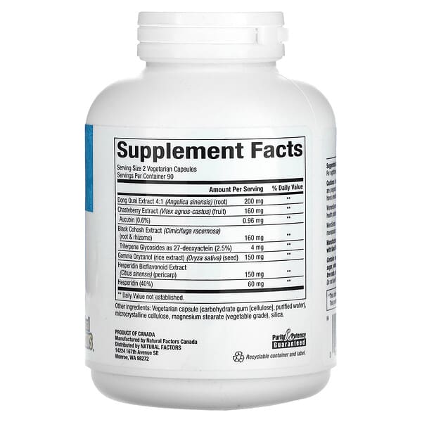 Alternative view of Natural Factors, WomenSense, MenoSense, Menopause Formula, 180 Vegetarian Capsules