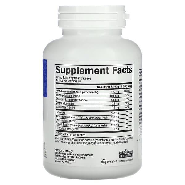 Alternative view of Natural Factors, WomenSense, ThyroSense, Thyroid Formula, 120 Vegetarian Capsules