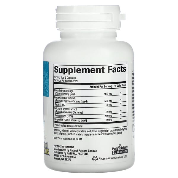 Alternative view of Natural Factors, WomenSense, VeinSense, 60 Vegetarian Capsules