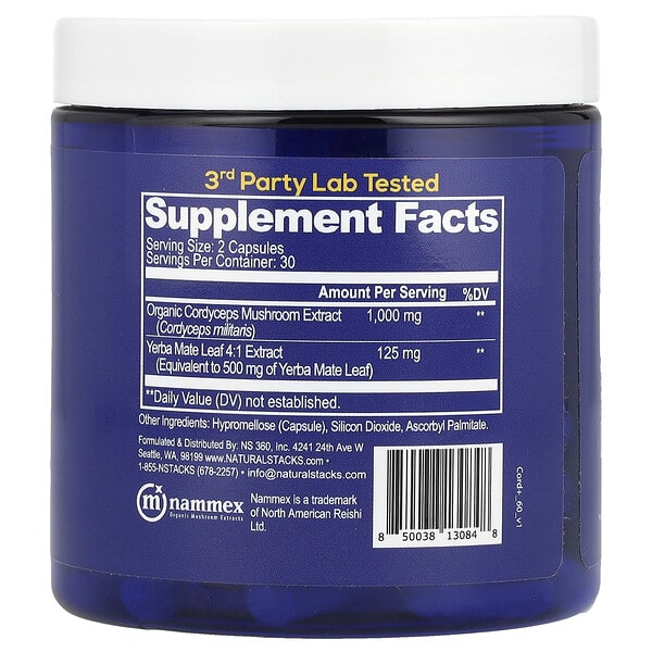 Alternative view of Natural Stacks, Cordyceps+, 60 Vegan Capsules