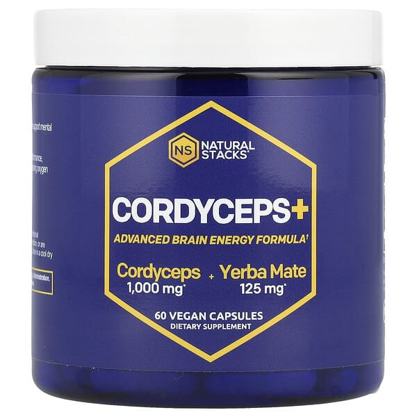 Natural Stacks, Cordyceps+, 60 Vegan Capsules