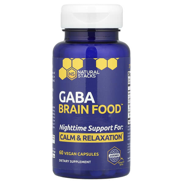 Natural Stacks, Gaba Brain Food™, 60 Vegan Capsules 5 Natural Stacks, Gaba Brain Food™, 60 Vegan Capsules