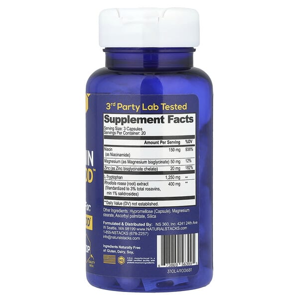 Alternative view of Natural Stacks, Serotonin Brain Food™, 60 Vegan Capsules