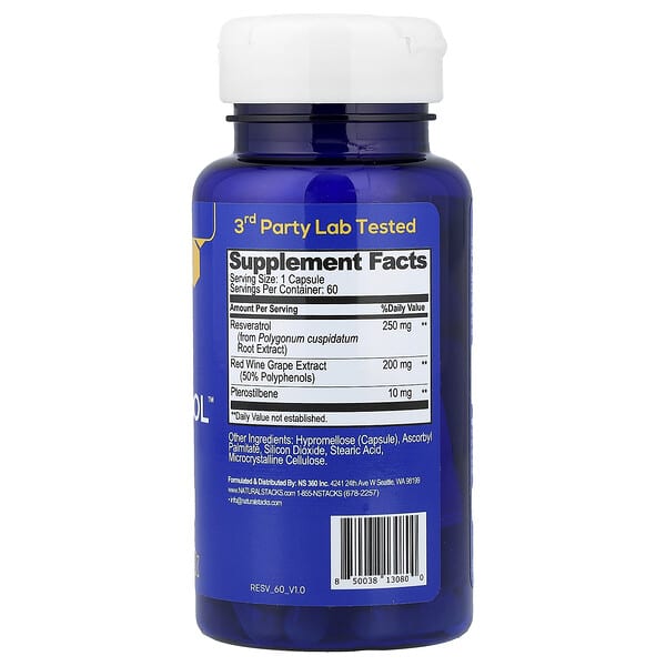 Alternative view of Natural Stacks, Smart Resveratrol™, 60 Vegan Capsules