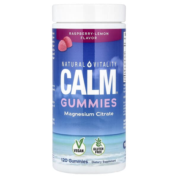 Natural Vitality, CALM® Gummies, Magnesium Citrate, Raspberry-Lemon, 120 Gummies (83 mg per Gummy)