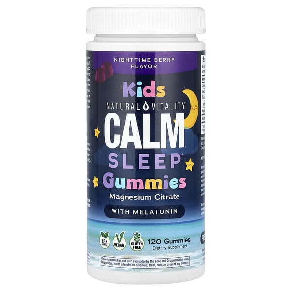 Natural Vitality, CALM®, Kids Sleep Gummies With Melatonin, Nighttime Berry, 120 Gummies