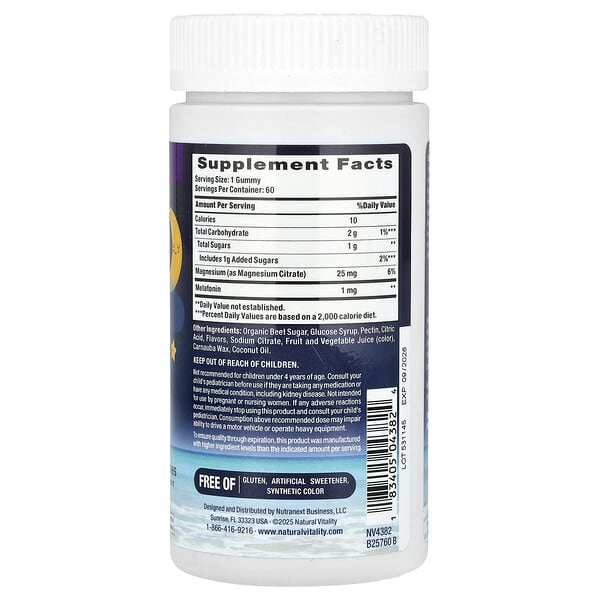 Alternative view of Natural Vitality, CALM®, Kids Sleep Gummies With Melatonin, Nighttime Berry, 60 Gummies