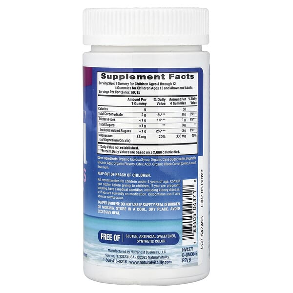 Natural Vitality, CALM® Magnesium Citrate Gummies, Raspberry-Lemon, 60 Gummies (83 mg per Gummy) 2 Natural Vitality, CALM® Magnesium Citrate Gummies, Raspberry-Lemon, 60 Gummies (83 mg per Gummy) - Ảnh 2