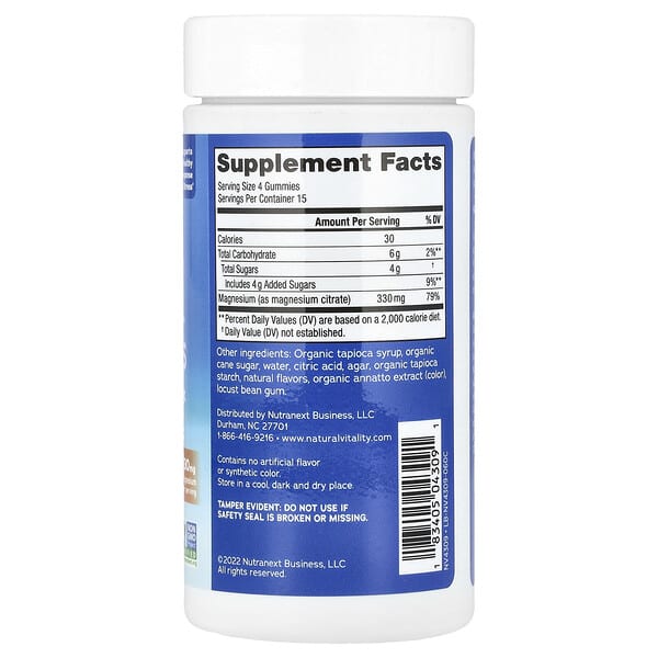 Alternative view of Natural Vitality, CALM®, Magnesium Gummies, Orange, 60 Gummies (82.5 mg per Gummy)