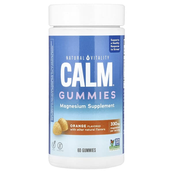 Natural Vitality, CALM®, Magnesium Gummies, Orange, 60 Gummies (82.5 mg per Gummy) 2 Natural Vitality, CALM®, Magnesium Gummies, Orange, 60 Gummies (82.5 mg per Gummy)