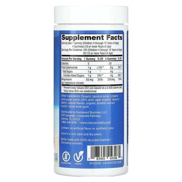 Alternative view of Natural Vitality, CALM, Magnesium Supplement, Orange, 83 mg, 120 Gummies
