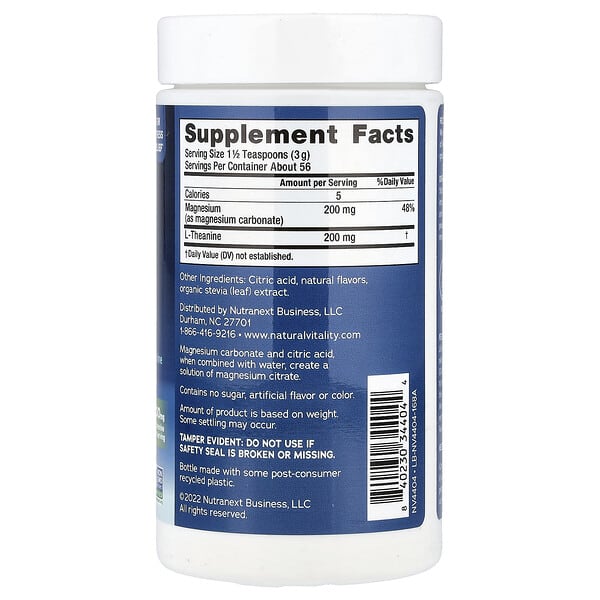Alternative view of Natural Vitality, CALM® Mind, Magnesium Supplement with L-Theanine Drink Mix, Honey Chamomile, 6 oz (168 g)