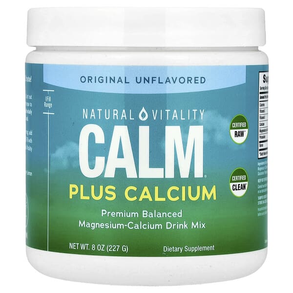 Natural Vitality, CALM®, Plus Calcium, Magnesium-Calcium Drink Mix, Original Unflavored, 8 oz (227 g)