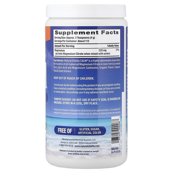 Natural Vitality, CALM®, Relaxing Drink Mix, Orange, 16 oz (453 g) 2 Natural Vitality, CALM®, Relaxing Drink Mix, Orange, 16 oz (453 g) - Ảnh 2