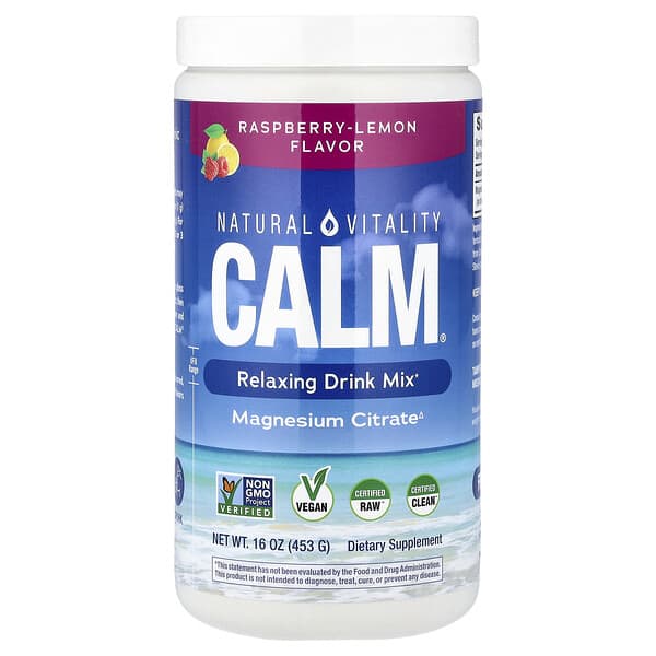 Natural Vitality, CALM®, Relaxing Drink Mix, Raspberry-Lemon, 16 oz (453 g)