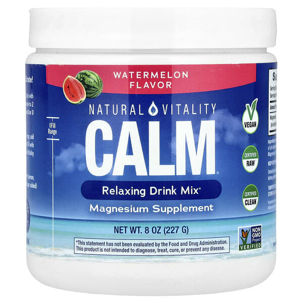 Natural Vitality, CALM®, Relaxing Drink Mix, Watermelon, 8 oz (227 g) 3 Natural Vitality, CALM®, Relaxing Drink Mix, Watermelon, 8 oz (227 g)
