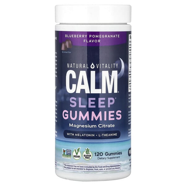 Natural Vitality, Calm®, Sleep Gummies With Melatonin + L-Theanine, Blueberry Pomegranate, 120 Gummies
