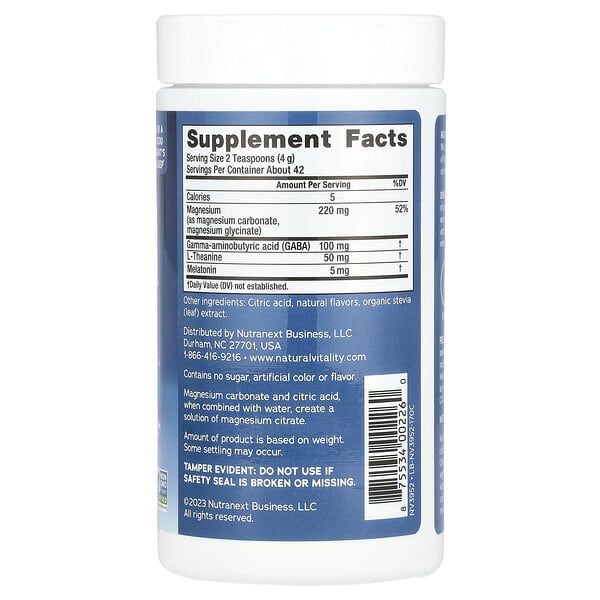 Alternative view of Natural Vitality, CALM® Sleep, Magnesium Supplement Drink Mix, Mixed Berry, 6 oz (170 g)