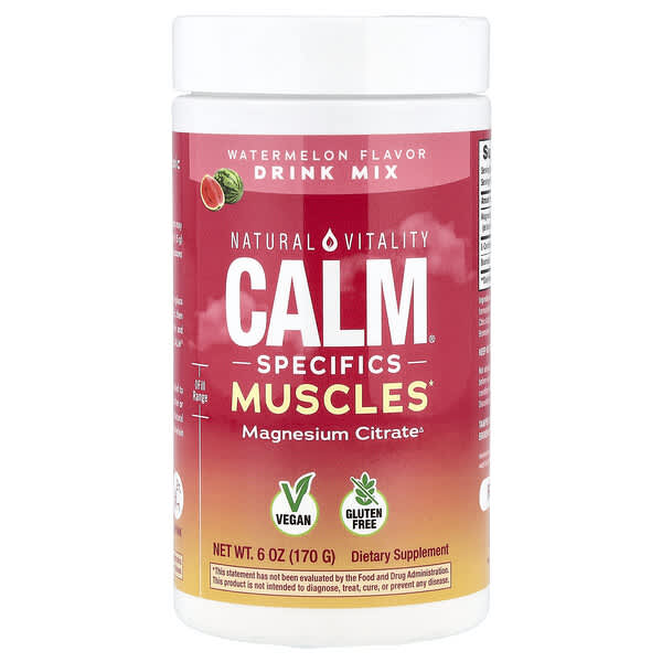 Natural Vitality, CALM® Specifics Muscles, Magnesium Citrate Drink Mix, Watermelon, 6 oz (170 g)