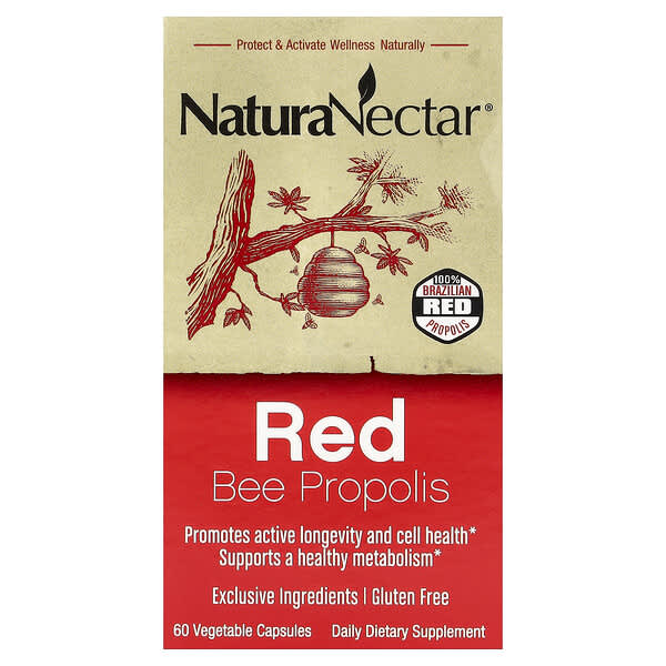 NaturaNectar, Red Bee Propolis, 60 Vegetable Capsules