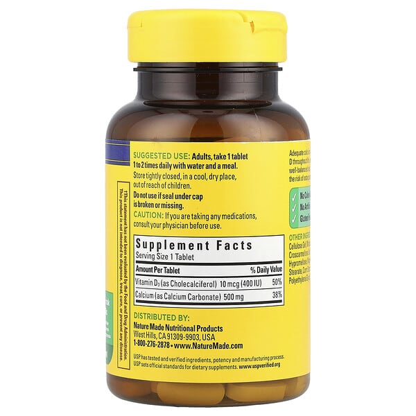 Alternative view of Nature Made, Calcium with D3, 130 Tablets