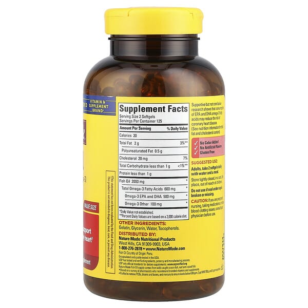 Alternative view of Nature Made, Fish Oil, 1,000 mg, 250 Softgels