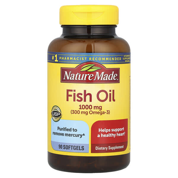 Nature Made, Fish Oil, 1,000 mg, 90 Softgels