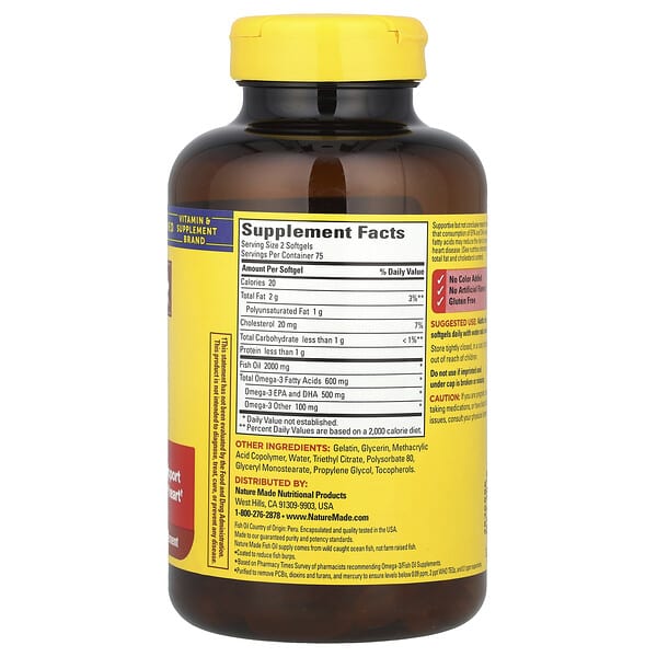 Alternative view of Nature Made, Fish Oil, Burp-Less, 1,000 mg, 150 Softgels