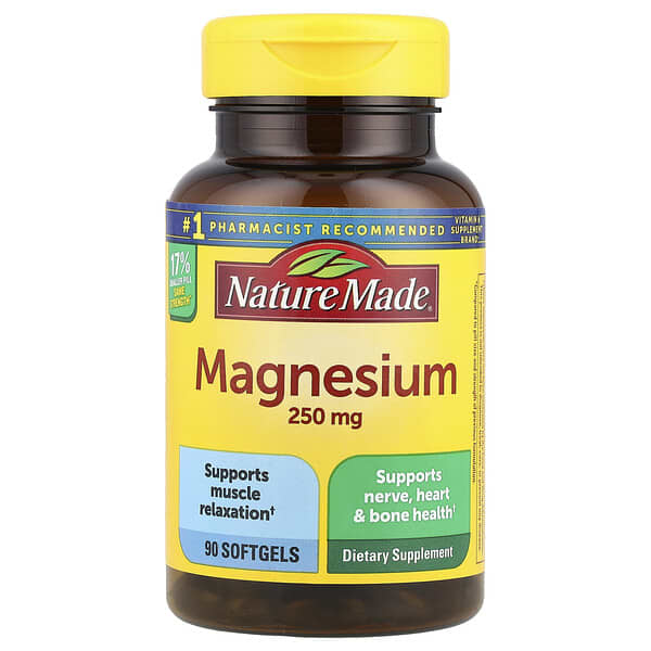 Nature Made, Magnesium, 250 mg, 90 Softgels