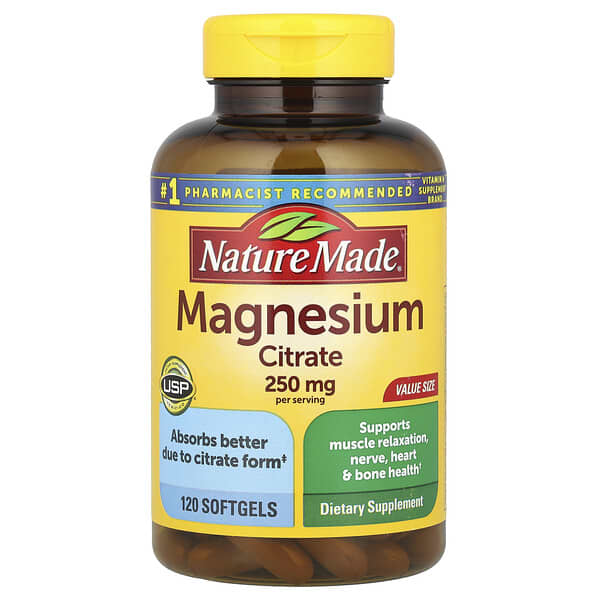 Nature Made, Magnesium Citrate, 120 Softgels (125 mg per Softgel)