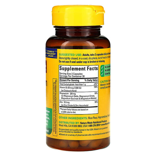 Alternative view of Nature Made, Magnesium Complex with D3 & Zinc, 60 Capsules