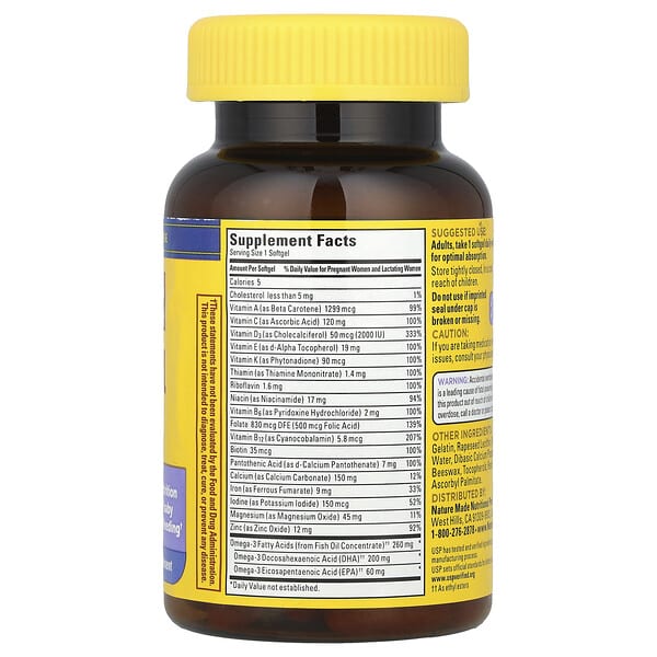 Alternative view of Nature Made, Postnatal Multi + DHA, 60 Softgels