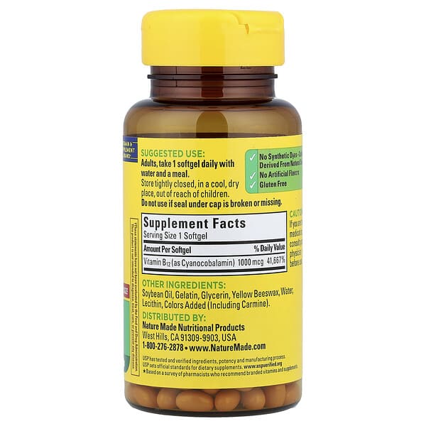 Alternative view of Nature Made, Vitamin B12, 1,000 mcg, 150 Softgels