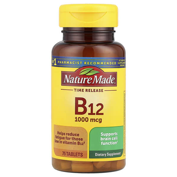 Nature Made, Vitamin B12, Time Release, 75 Tablets 2 Nature Made, Vitamin B12, Time Release, 75 Tablets